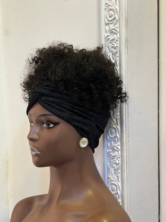 Shiny band fringeless wig