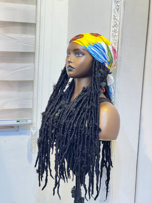 Black butterfly Locs on scarf