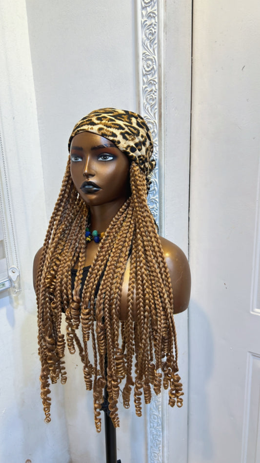 Full gold boss chic braids on scarf