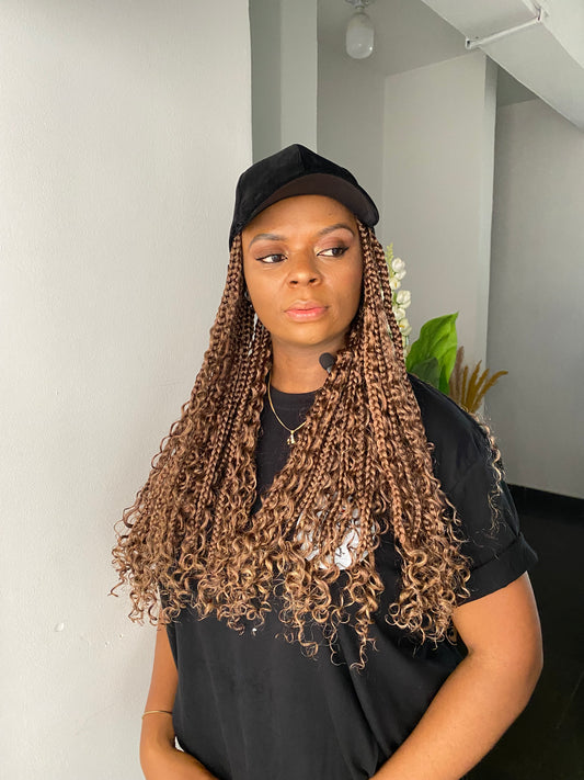 Medium Boho braids in face cap