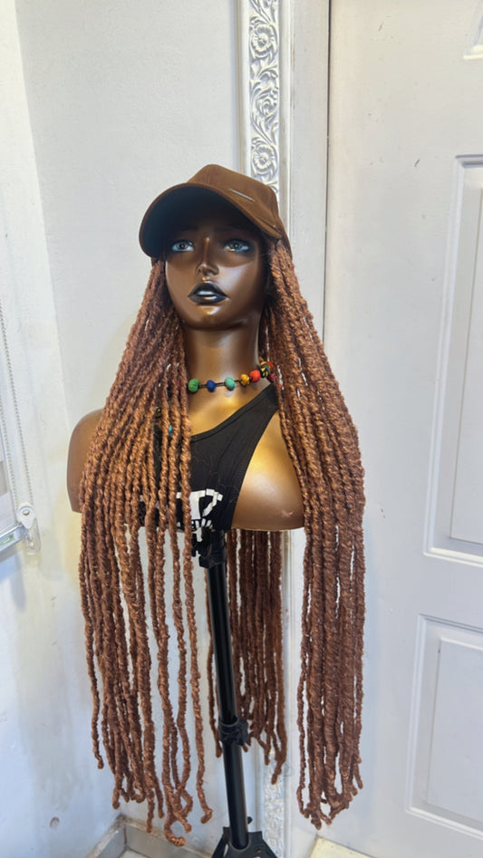 All brown  face cap wig