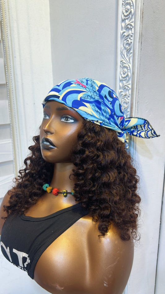 Minimalist scarf wig  maroon