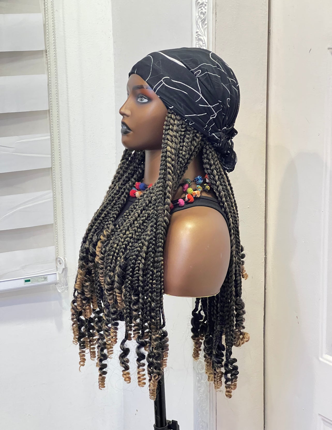 Boss braids on scarf