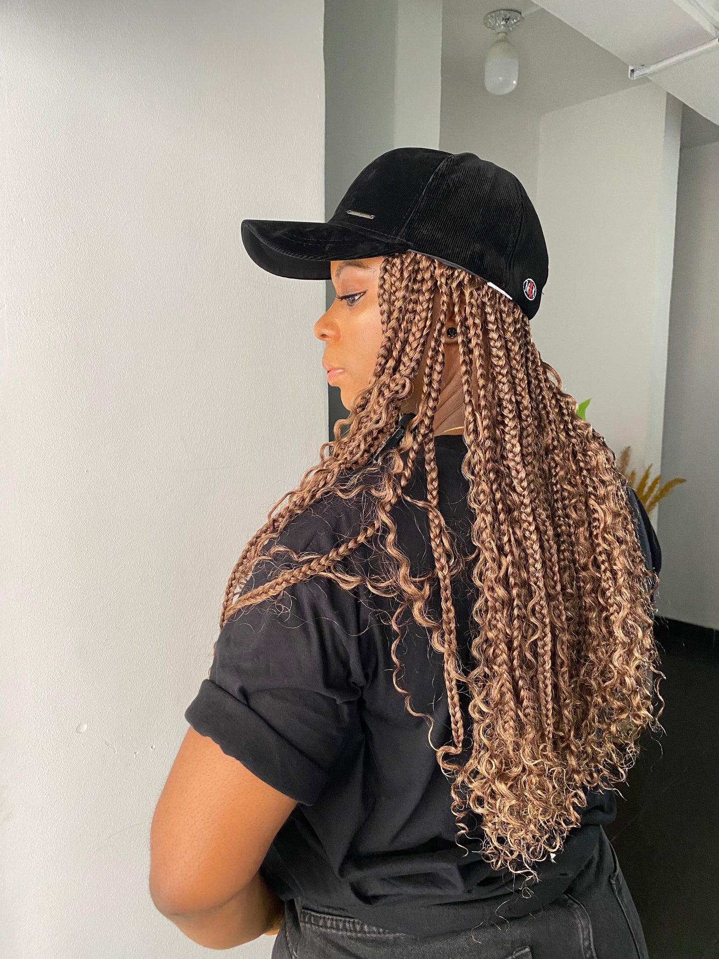 Medium Boho braids in face cap