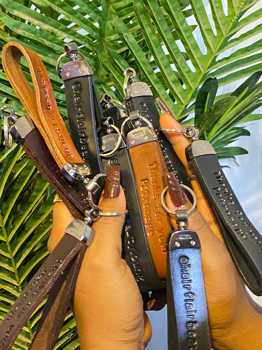 Pure leather key chain